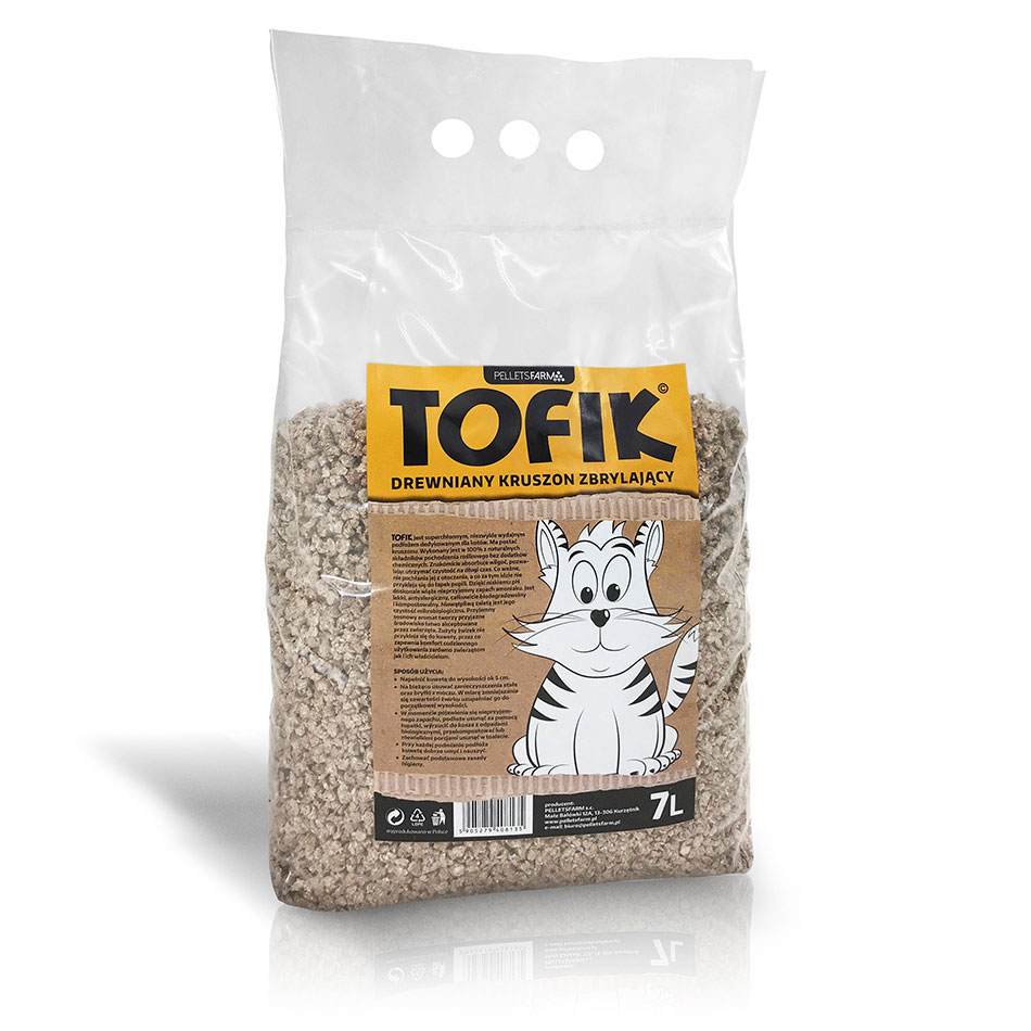 Tofik 7 L – żwirek zbrylający dla kota, kruszon